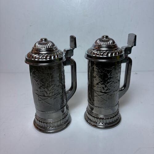 Pair of Avon Lidded Glass Beer Steins