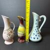 Trio of Decorative Ceramic Bud Vases - 8