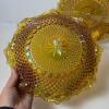 Pair of Amber Carnival Glass Bowls - 2