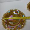 Pair of Amber Carnival Glass Bowls - 5