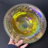 Amber Carnival Glass Three-Footed Bowl - 3