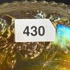 Amber Carnival Glass Three-Footed Bowl - 8