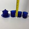Cobalt Blue Glass Tableware Lot - 10