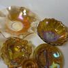 Amber Carnival Glass Bowls and Compotes - 2