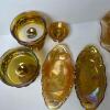 Amber Carnival Glass Bowls and Compotes - 3