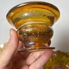 Amber Carnival Glass Bowls and Compotes - 4