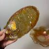 Amber Carnival Glass Bowls and Compotes - 5