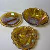Amber Carnival Glass Bowls and Compotes - 10
