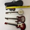 Miniature Musical Instrument Lot with Banjo Case - 7