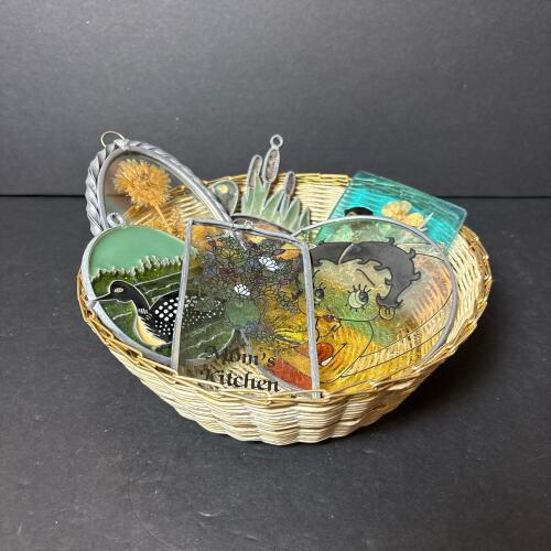 Basket of Assorted Vintage Sun Catchers