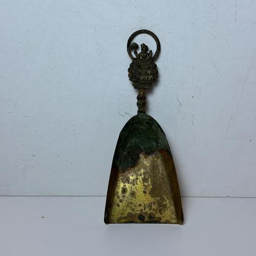 Brass-Tone Crumb Catcher with Esmeralda Figural Handle