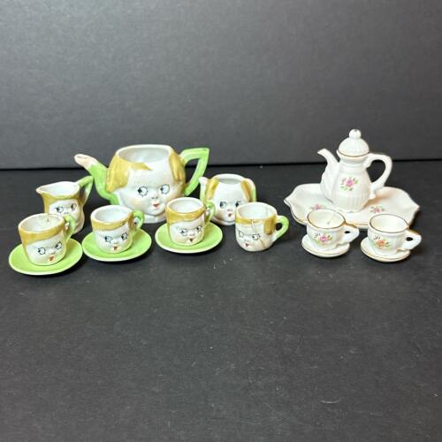 Miniature Porcelain Peek-A-Boo Tea Sets