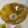Marigold Carnival Glass Punch Bowl and Eitgh Cups - 3