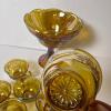 Marigold Carnival Glass Punch Bowl and Eitgh Cups - 5