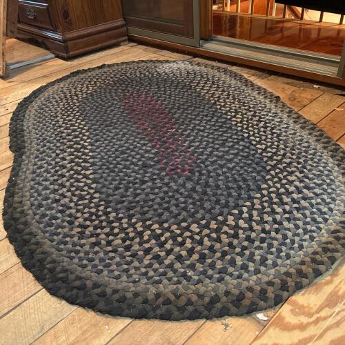 Vintage Oval Braided Rug, 40"x63"