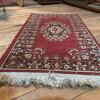 Oriental Area Rug with Red Medallion Pattern, 42"x24" - 2