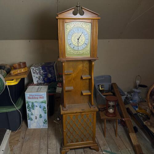 United Clocks Grandfather-Style Electric Shelf Cabinet Clock