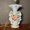 Capodimonte Style Table Lamp with Raised Butterfly Motif