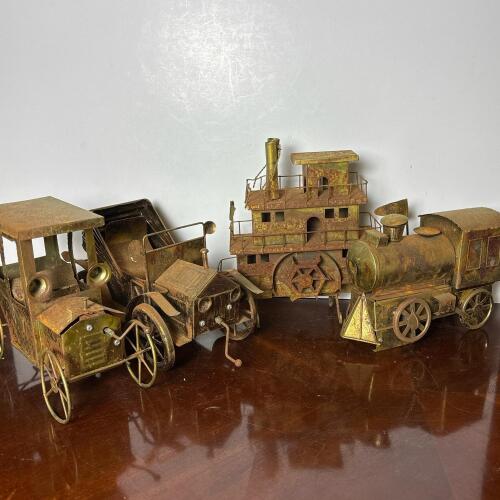 Vintage Metal Vehicle & Boat Music Boxes