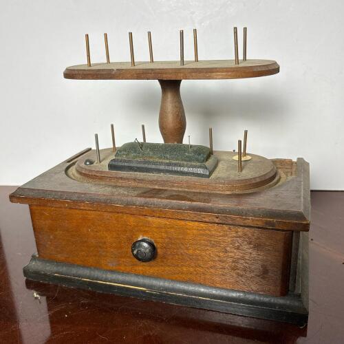 Vintage Wooden Sewing Box for Repair