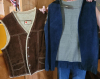 Joe's Genuine Leather Shearling Vest and Blue Suede Fringed Vest - 2