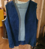 Joe's Genuine Leather Shearling Vest and Blue Suede Fringed Vest - 5
