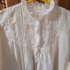 Victorian-Style White Cotton Nightgown With Lace Trim - 3