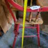 Vintage Wooden High Chair with Red Accents and Bear Motif - 6