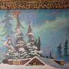 Framed Winter Landscape Painting in Rustic-Style Frame 25" x 21" - 4
