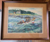 Watercolor Painting 'The Lobsterman' by Frank Becker 21" x 17"