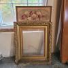 Victorian-Style Ornate Gilt Picture Frame and God Bless Our Home Needlework