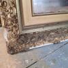 Victorian-Style Ornate Gilt Picture Frame and God Bless Our Home Needlework - 4