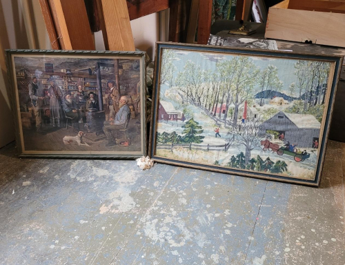 Framed Prints in Early American and Folk Art Style