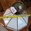 Stained Glass Hanging Lamp With Pink and White Panels - 6