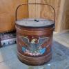 Wooden Butter Churn Crock with Eagle Motif and Handle
