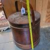 Wooden Butter Churn Crock with Eagle Motif and Handle - 5