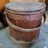 Wooden Firkin Bucket with Swing Handle and Lid - 4