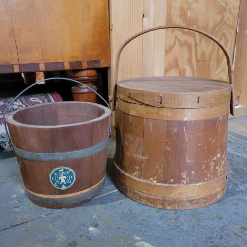 Wooden Buckets and Lidded Firkin with Camp Sycamore Style