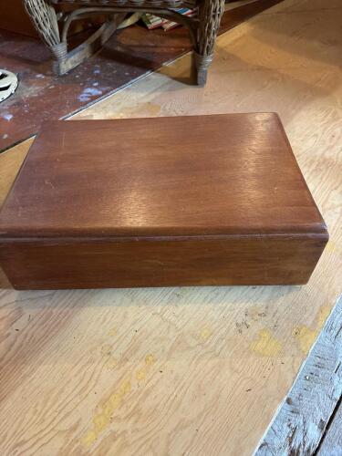 Wooden Hinged Rectangular Storage Box
