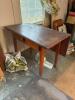 Primitive Drop Leaf Wooden Table with Drawer