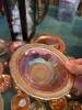 Iridescent Marigold-Style Carnival Glass Dinnerware Set - 4