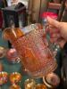 Iridescent Marigold-Style Carnival Glass Dinnerware Set - 5