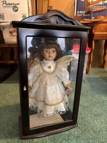Ashley Belle Martha Angel Porcelain Doll in Display Case