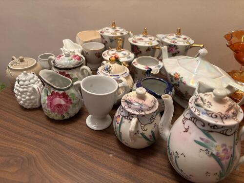Vintage Porcelain and Ceramic Creamer and Teapot Lot