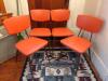 Vintage MCM Style Orange Vinyl Dining Chairs