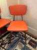 Vintage MCM Style Orange Vinyl Dining Chairs - 2