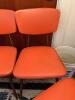 Vintage MCM Style Orange Vinyl Dining Chairs - 3