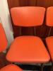 Vintage MCM Style Orange Vinyl Dining Chairs - 4