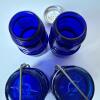 Cobalt Blue Glass Shakers and Jars with Metal Caddies - 5