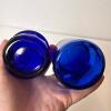 Cobalt Blue Glass Shakers and Jars with Metal Caddies - 6